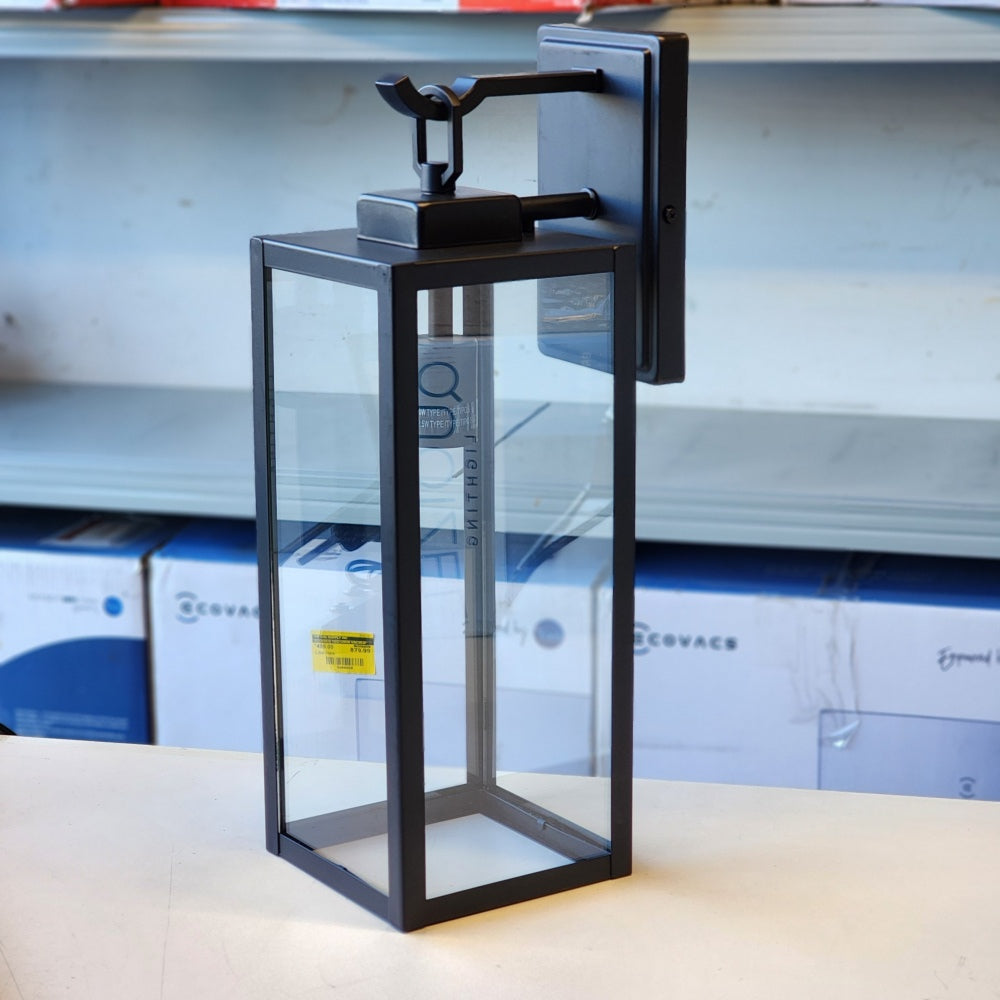 Quoizel Breitling 1-Light Wall Lantern Matte Black Finish Clear Glass Quoizel Breitling 1-Light Wall Lantern Matte Black Finish Clear Glass